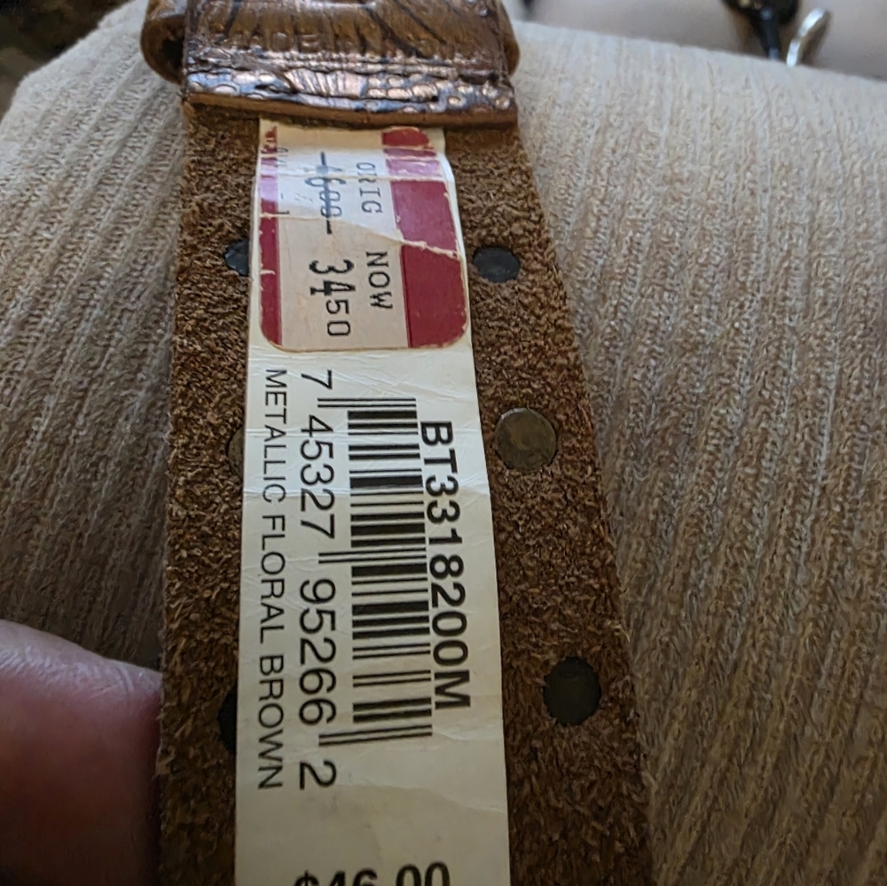 Metallic Floral Brown Belt